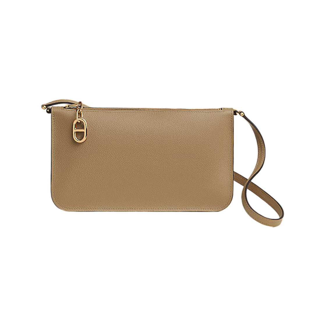 H086888CC1C Hermes Zipengo Chaine D'Ancre To Go Pouch Evercolor & Yellow Gold Poussiere