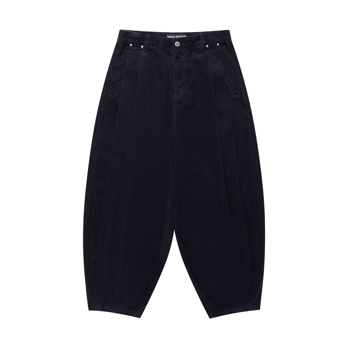 웨슬리휴스턴 코듀로이 딥 턱 세미 벌룬 팬츠 다크네이비(WESLEY HYUSTON Corduroy Deep Tuck Semi Balloon Pants Dark Navy)