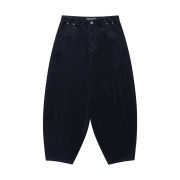 WESLEY HYUSTON Corduroy Deep Tuck Semi Balloon Pants Dark Navy