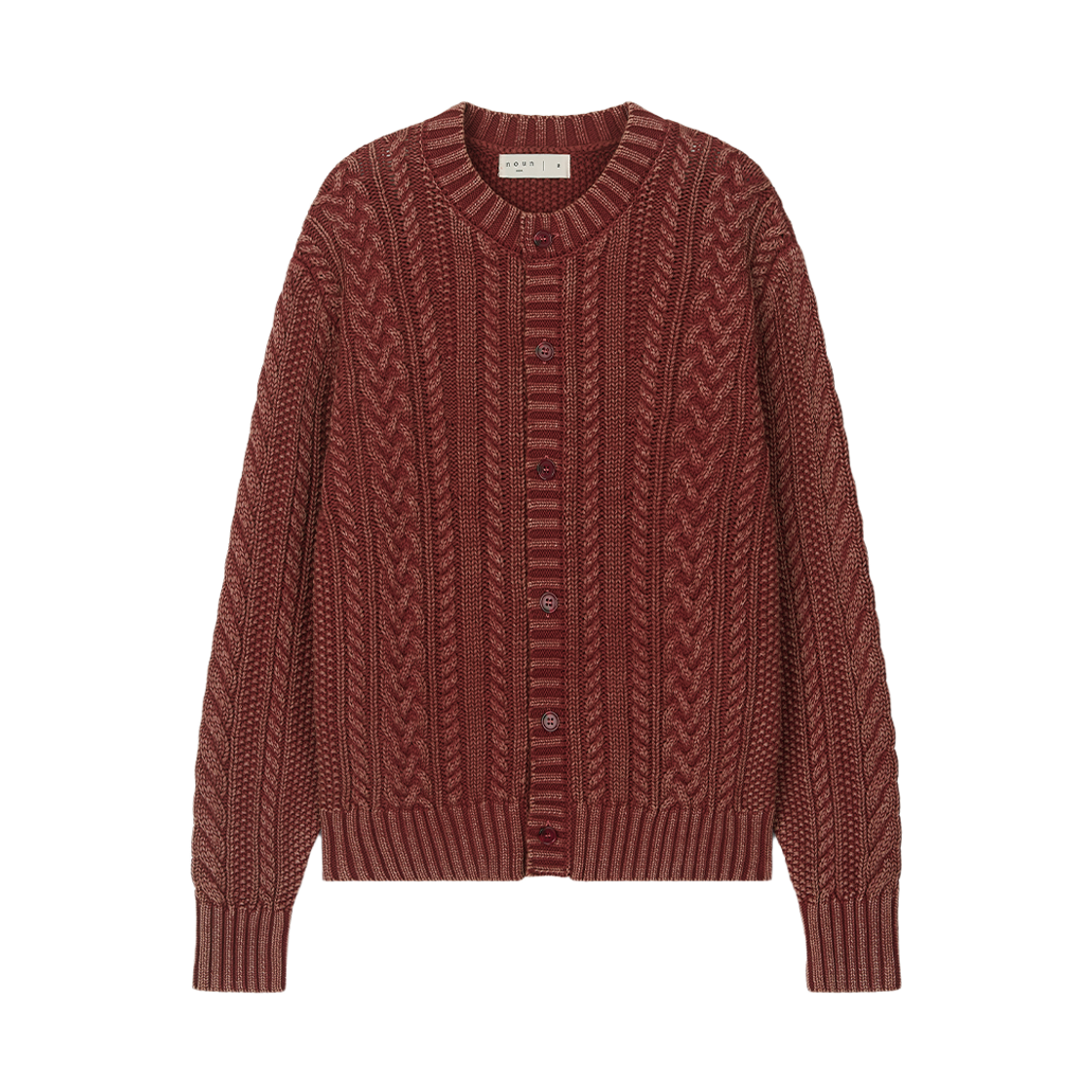 노운 페이디드 케이블 니트 레드(noun Faded Cable Knit Red)