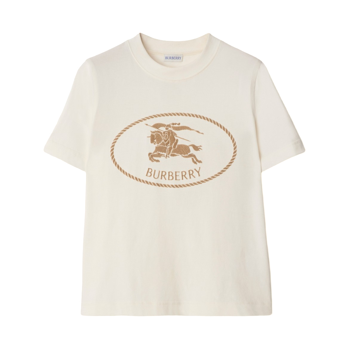 8109817 (W) Burberry Knight Stamp Cotton T-Shirt Chalk
