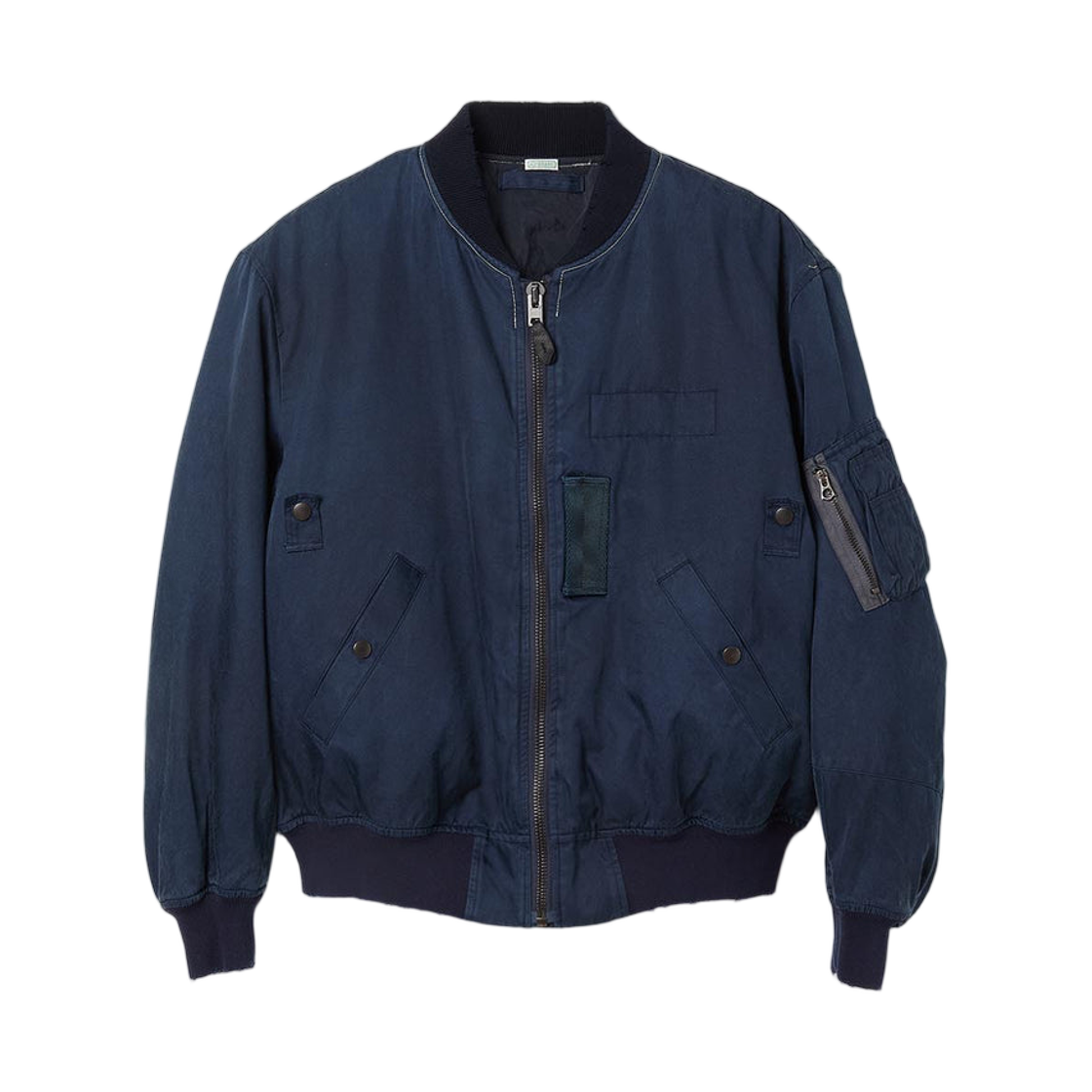 아프레쎄 빈티지 실크 플라이트 자켓 네이비 - 25FW(A.Presse Vintage Silk Flight Jacket Navy - 25FW)