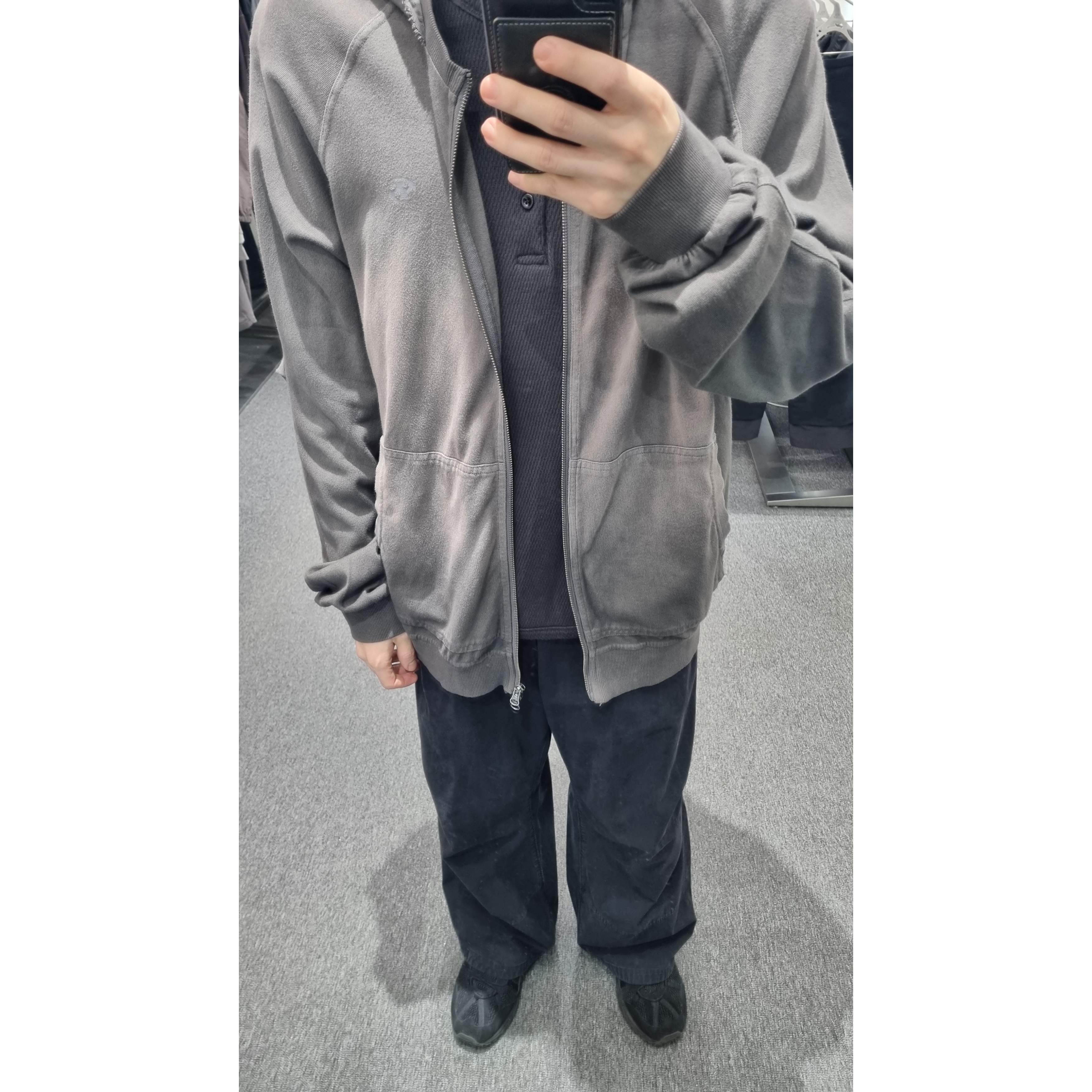 Asics Gel-Sonoma 15-50 Black, Sansan Gear Washed Hoodie Zip-Up Charcoal 착용 스타일 - 1