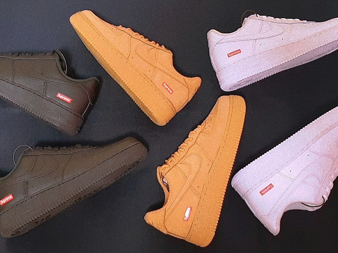 Nike x Supreme Air Force 1 Low Flax, Nike x Supreme Air Force 1 Low White 착용 스타일