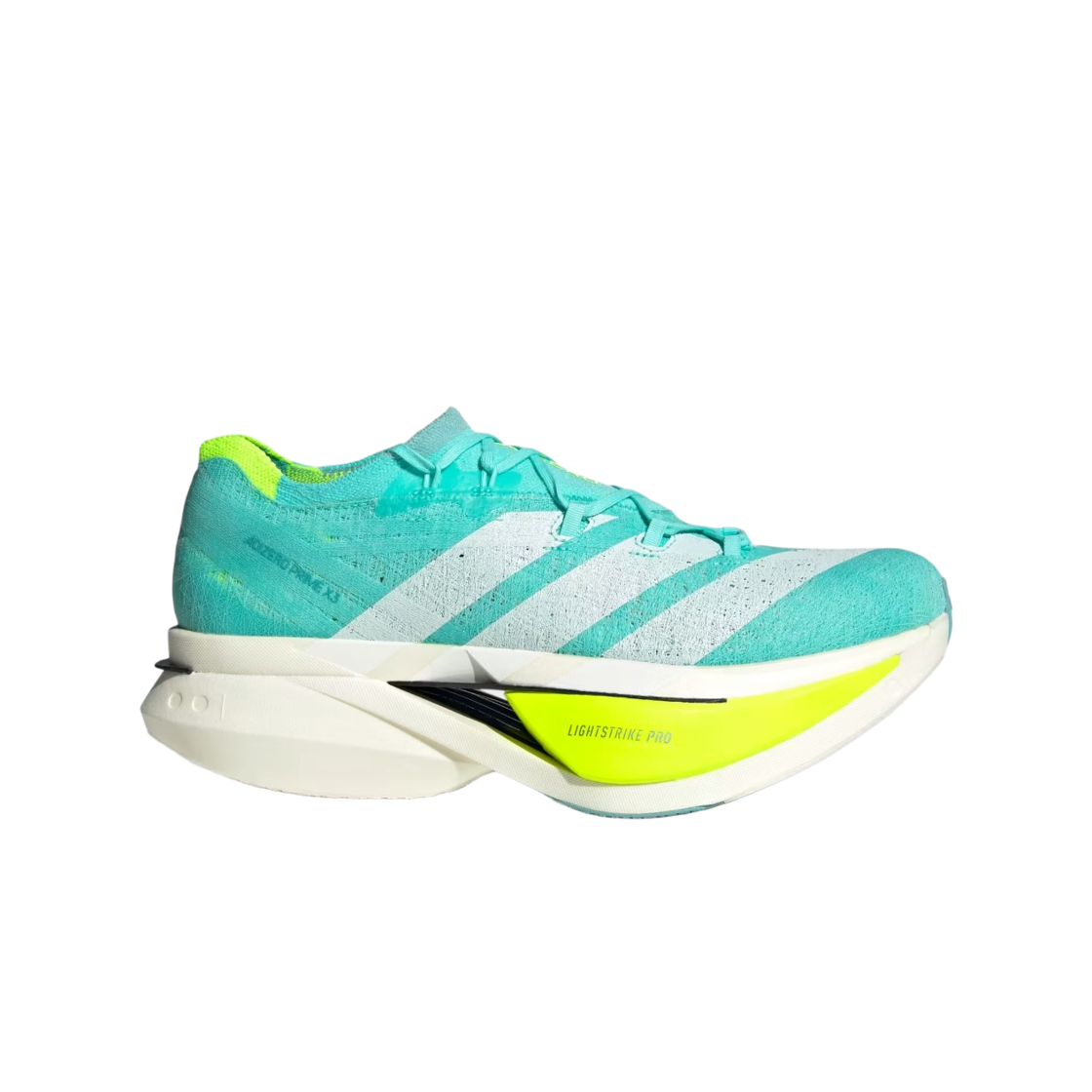 아디다스 아디제로 프라임 X 3 스트렁 플래시 아쿠아 제로 메탈릭(Adidas Adizero Prime X 3 Strung Flash Aqua Zero Metallic) - 1
