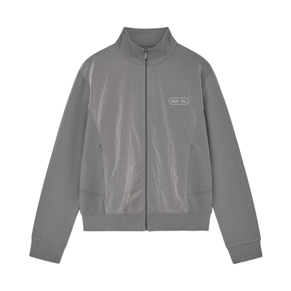MK2511JP513HGY Matin Kim High Neck Windbreaker Zip Up Grey