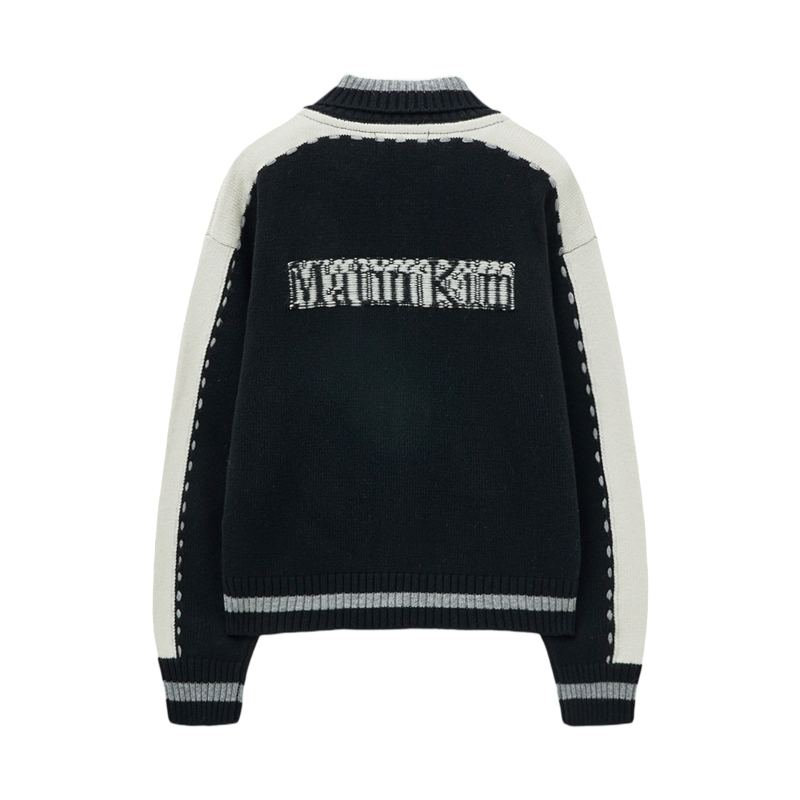 (W) 마뗑킴 마뗑킴 이니셜 니트 집업 블랙((W) Matin Kim Matin Kim Initial Knit Zip Up Black) - 2