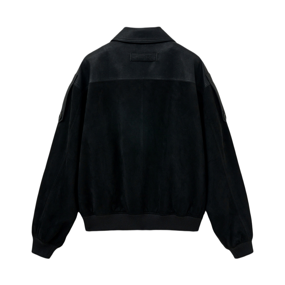 (W) 마뗑킴 스웨이드 믹스 레더 집업 점퍼 블랙((W) Matin Kim Suede Mix Leather Zip Up Jumper Black) - 2