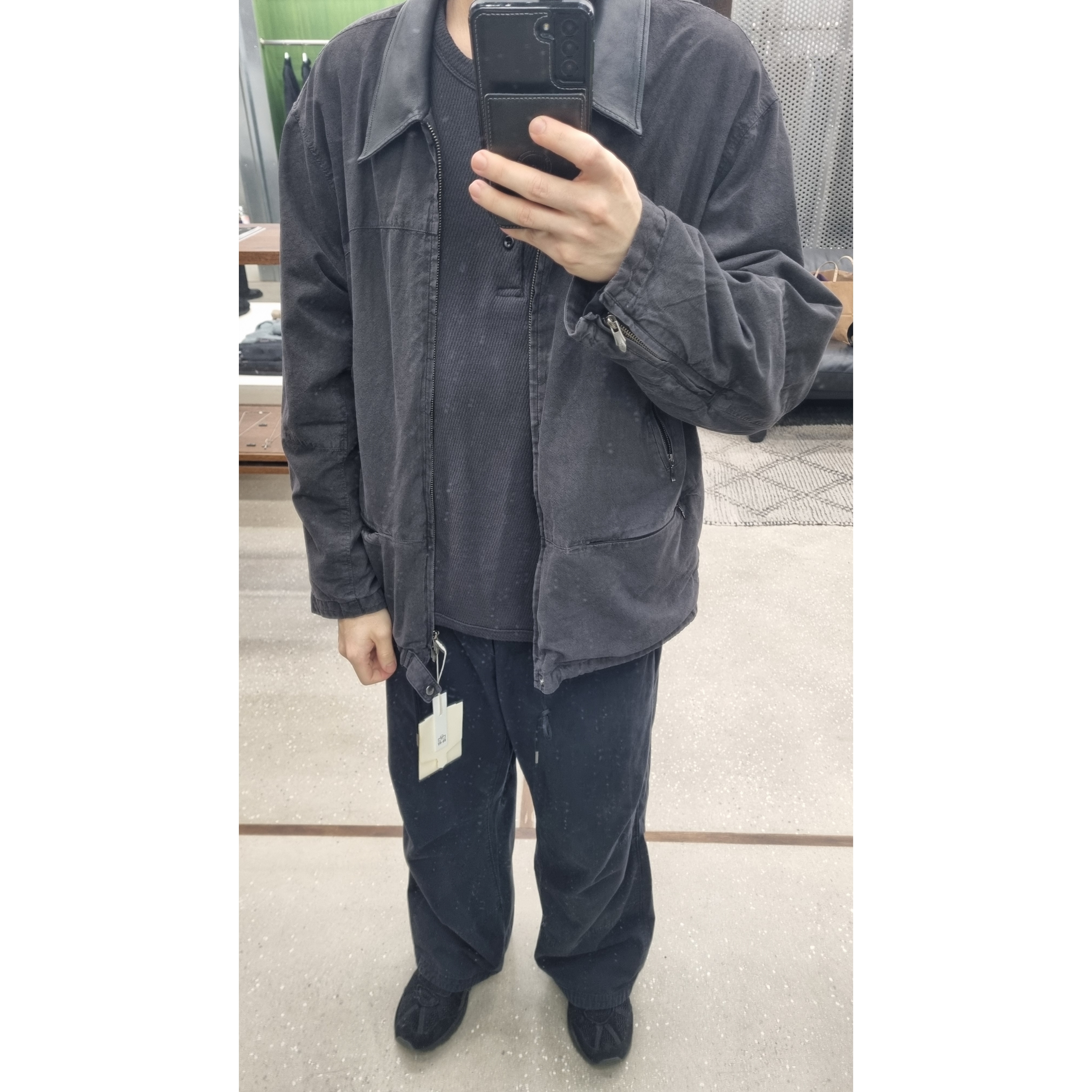 Polyteru 5 Zip Jacket Purple Brown (Leather Collar), Asics Gel-Sonoma 15-50 Black 착용 스타일 - 1
