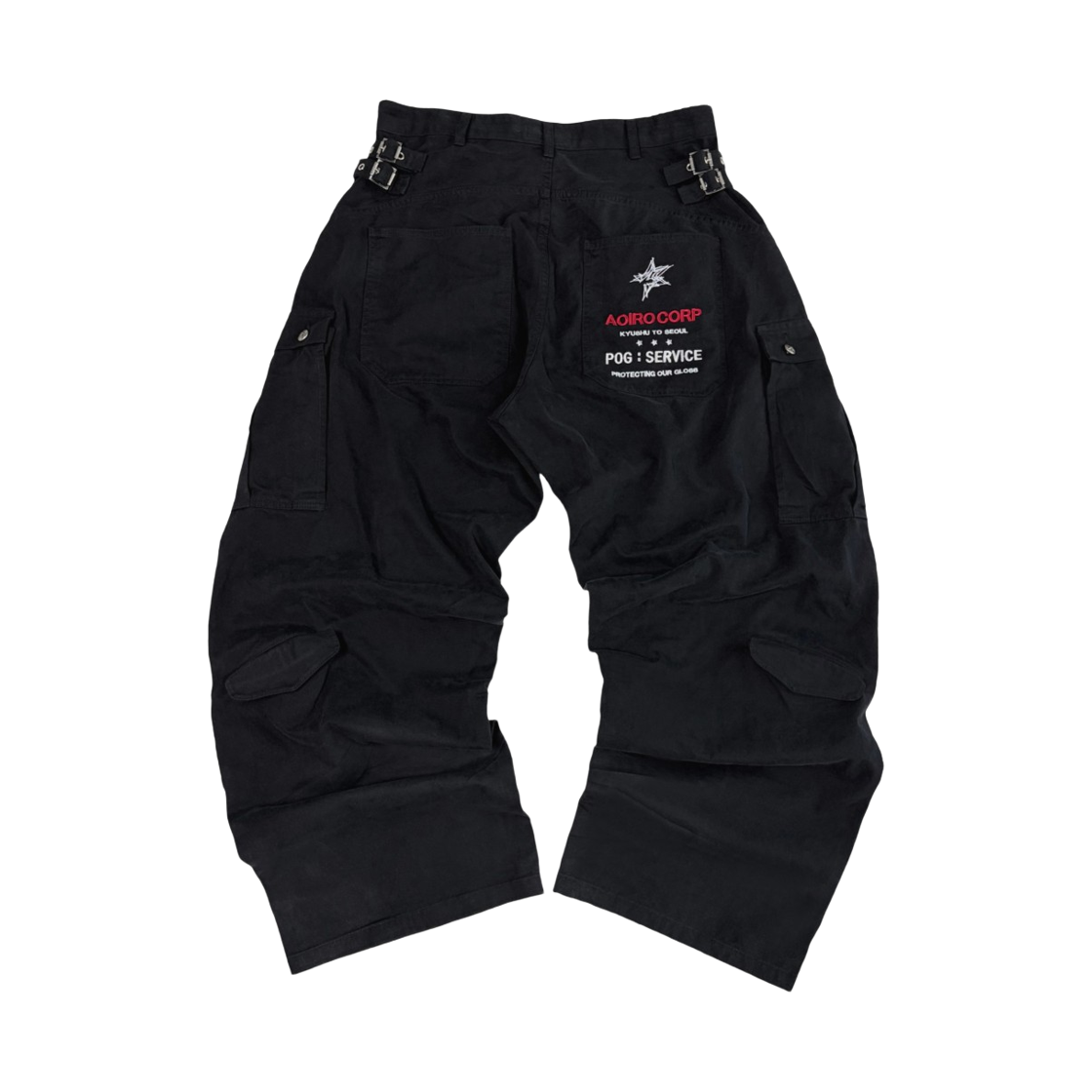 아오이로 x 포그 서비스 히카리 M65 커브드 팬츠 빈티지 블랙(Aoiro x Pog Service Hikari M65 Curved Pants Vintage Black)