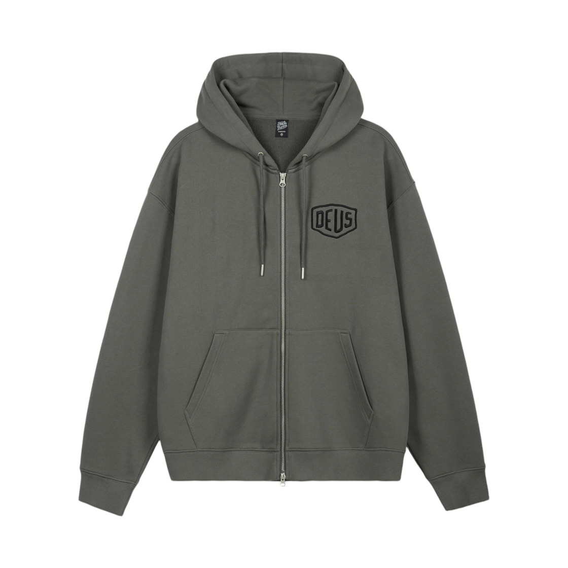 D253UZH010-094 Deus Ex Machina College Address Hoodie Zip Up Charcoal