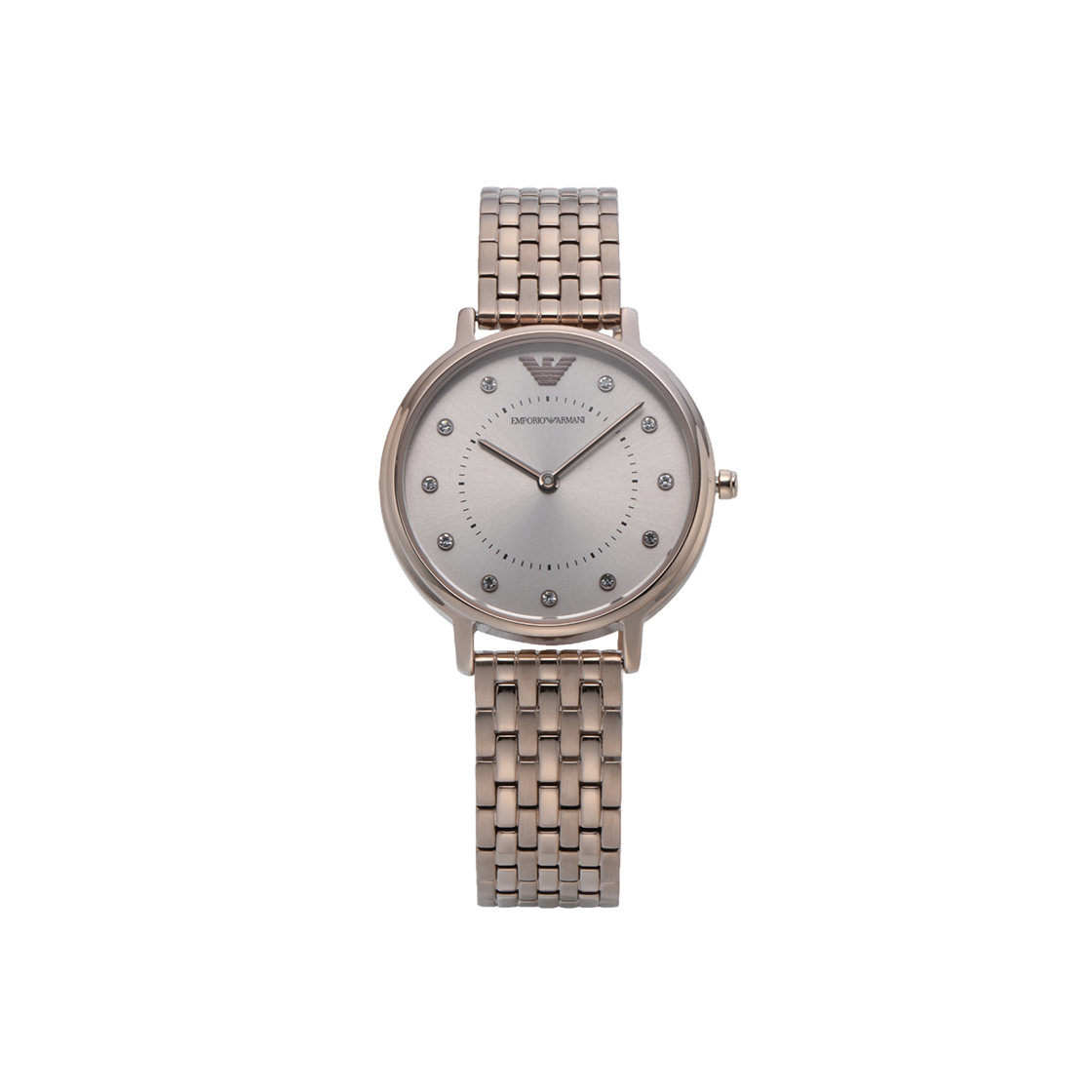 (W) 엠포리오 아르마니 카파 32mm 메탈 시계 그레이 핑크((W) Emporio Armani Kappa 32mm Metal Watch Gray Pink)