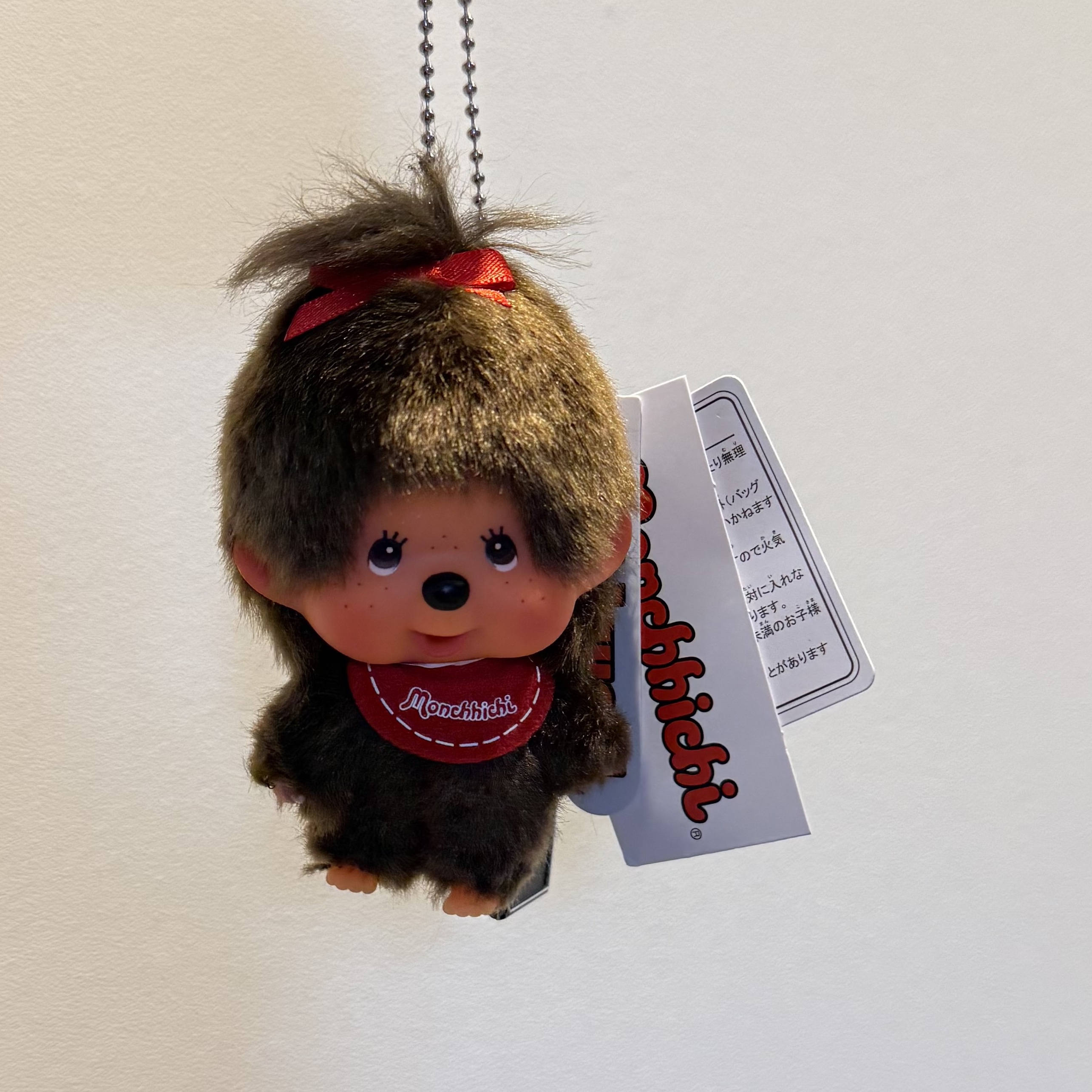 Monchhichi Bighead SS Girl Key Chain Brown 착용 스타일