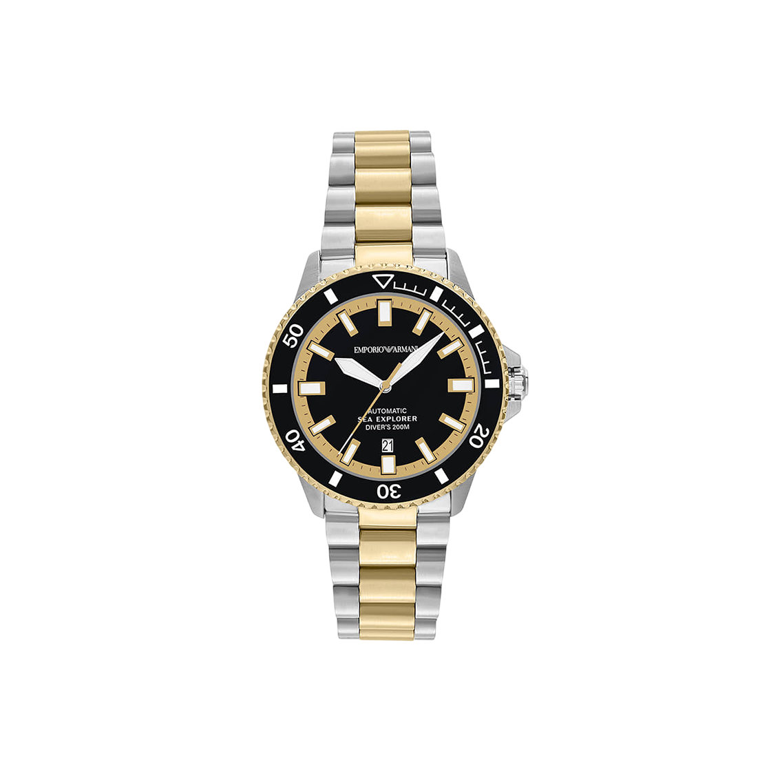 엠포리오 아르마니 씨 익스프로어 42mm 다이버 메탈 시계 블랙 투톤(Emporio Armani Sea Exporer 42mm Diver Metal Watch Black Two-Tone) - 1
