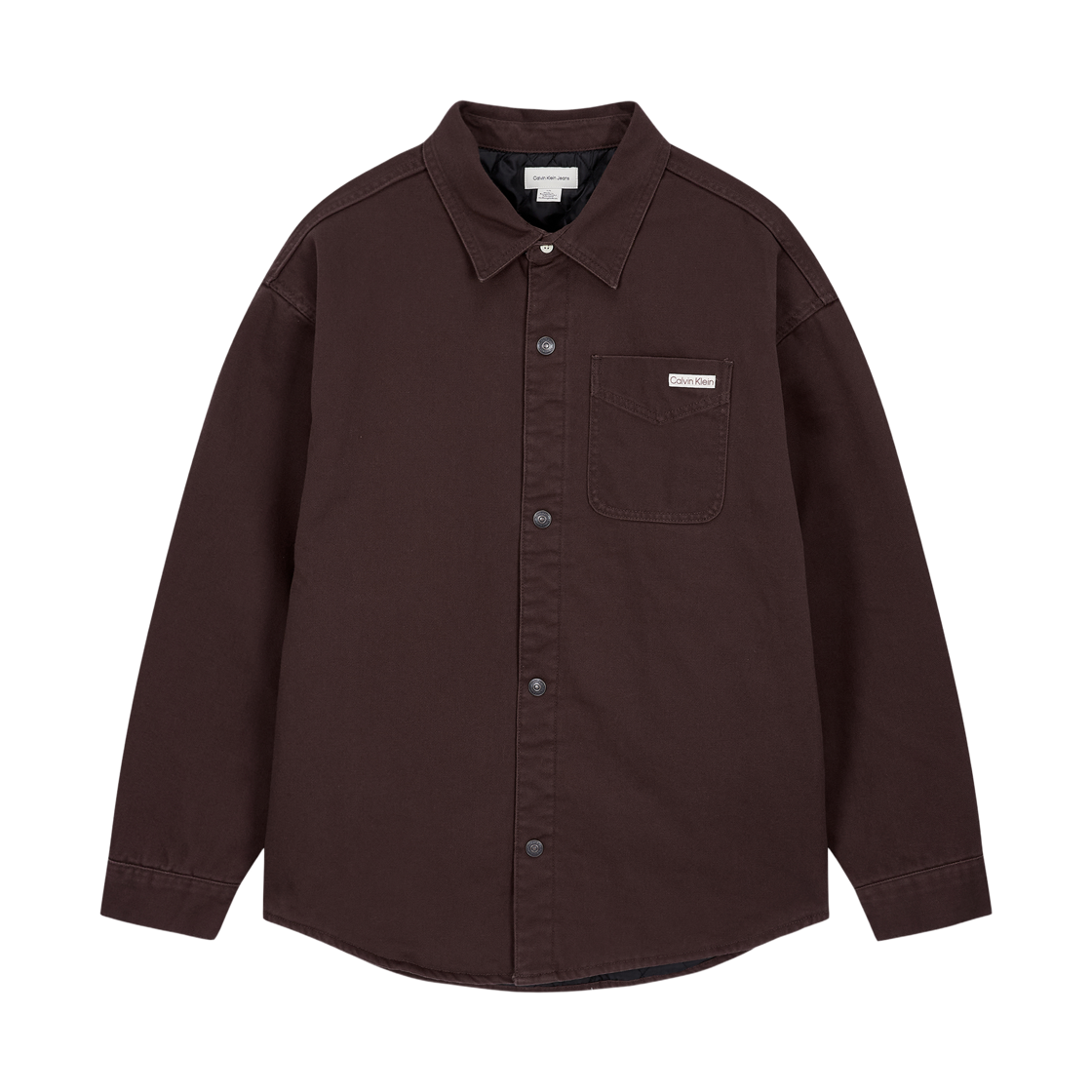 4RD729GEO5 Calvin Klein 90s Faded Java Long Sleeve Shirt Brown