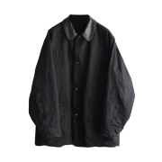 Comoli Denim Leather Work Jacket Black - 25AW