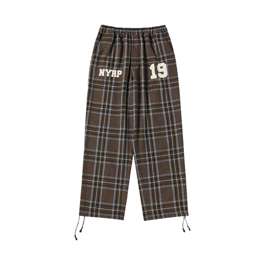 NV25WIPT01BR N ARCHIVE Rough-Print Flannel Check Drawing Wool Pants Brown
