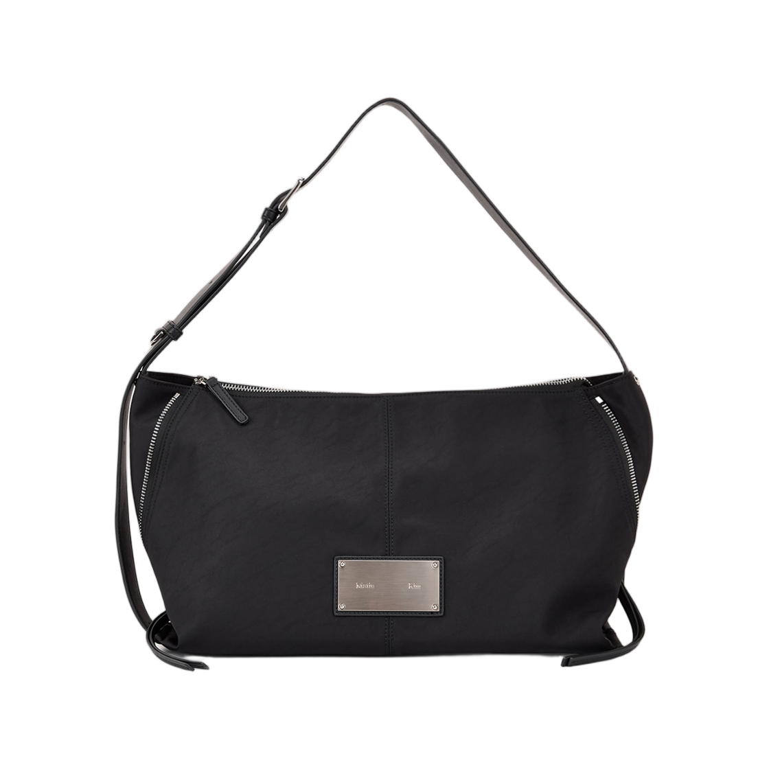 MK2577BG097MBB Matin Kim Side Zipper Fabric Shoulder Bag Black