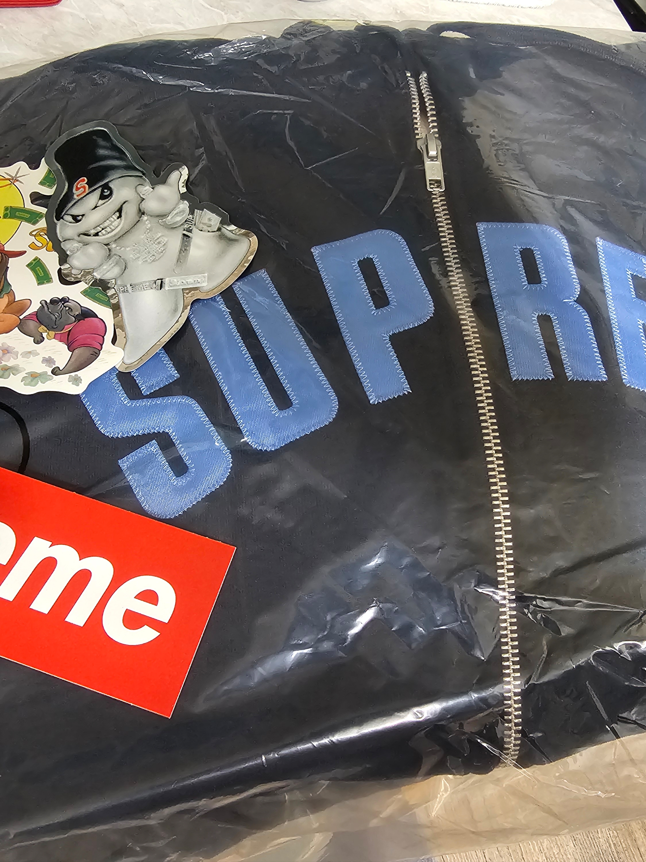 Supreme Arc Thermal Lined Zip Up Hooded Sweatshirt Navy - 25FW 착용 스타일 - 1