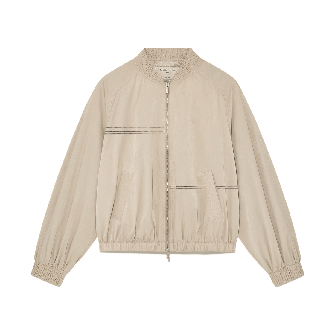 (W) 마뗑킴 워시드 볼륨 봄버 점퍼 베이지((W) Matin Kim Washed Volume Bomber Jumper Beige) - 1