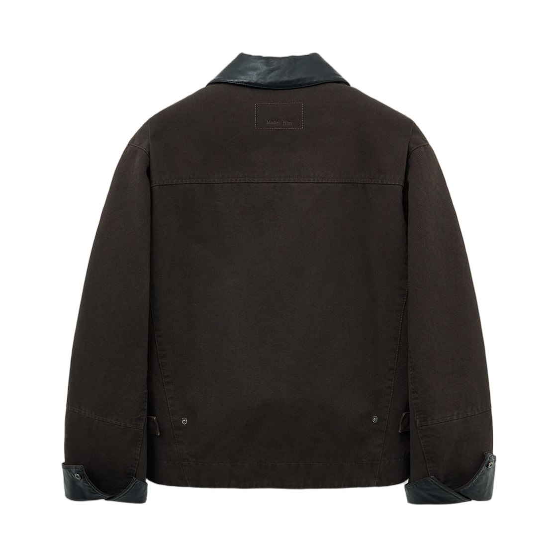 마뗑킴 레더 칼라 포인트 워크 자켓 다크 브라운(Matin Kim Leather Collar Point Work Jacket Dark Brown) - 2