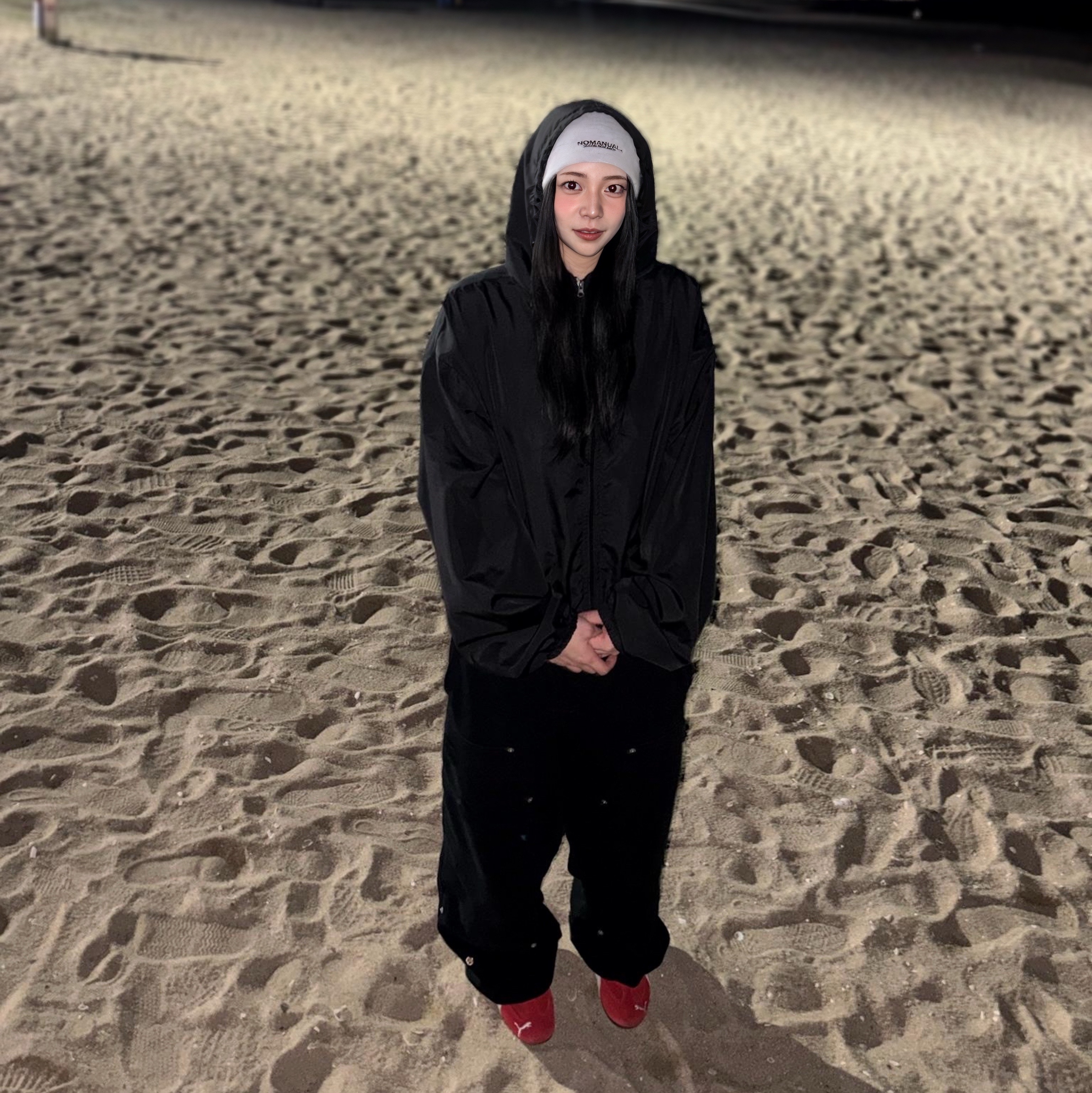 Puma Speedcat OG Red White, Flavorism Destroyed Carpanter Wide Sweat Pants Black 착용 스타일 - 4