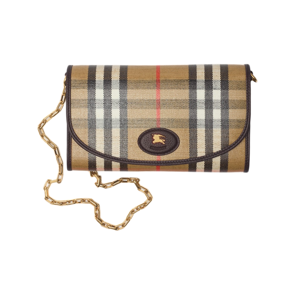 8112274 Burberry Highlands Chain Strap Wallet Sand