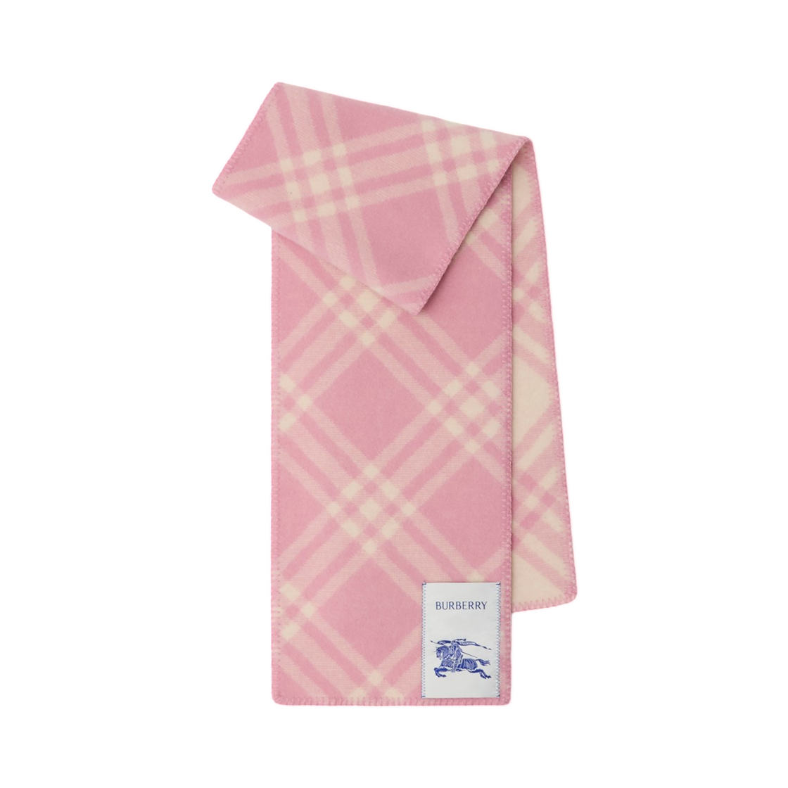 8114367 (W) Burberry Check Wool Muffler Sugar Pink