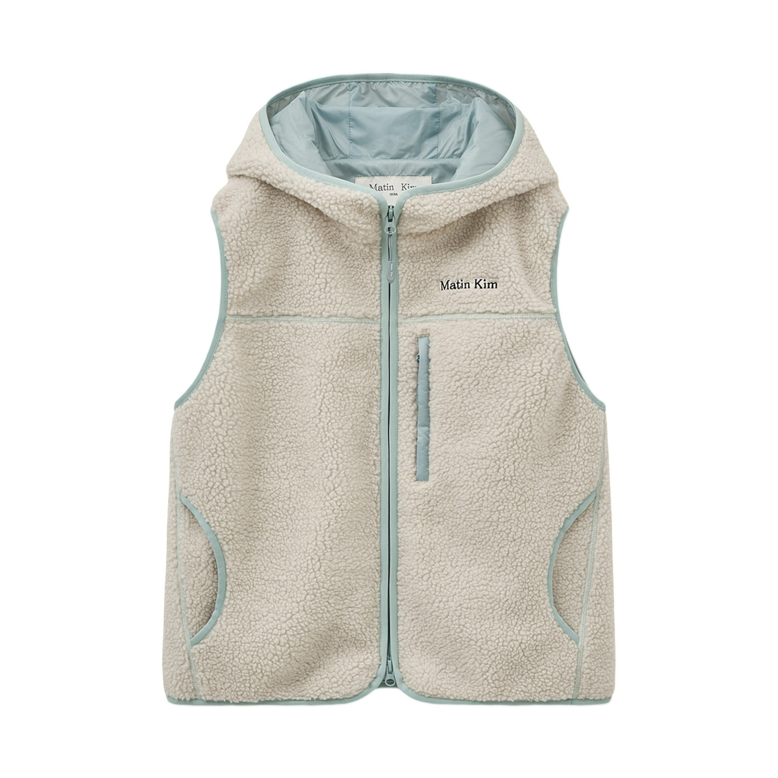 MK259OVT003MIV (W) Matin Kim Fleece Hoody Vest Ivory