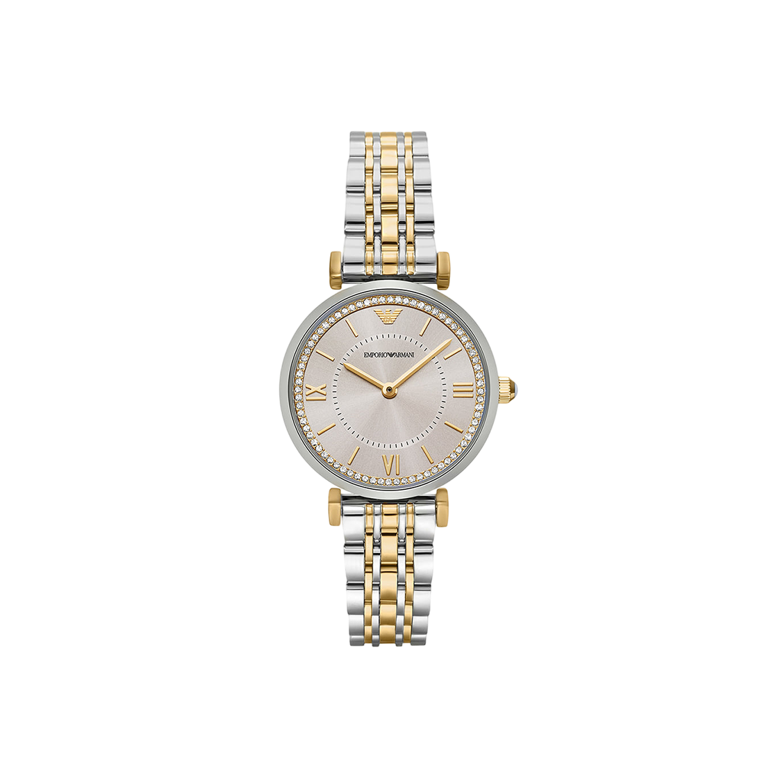 (W) 엠포리오 아르마니 지아니 32mm T-바 메탈 시계 브라운 투톤((W) Emporio Armani Gianni 32mm T-bar Metal Watch Brown Two-Tone) - 1