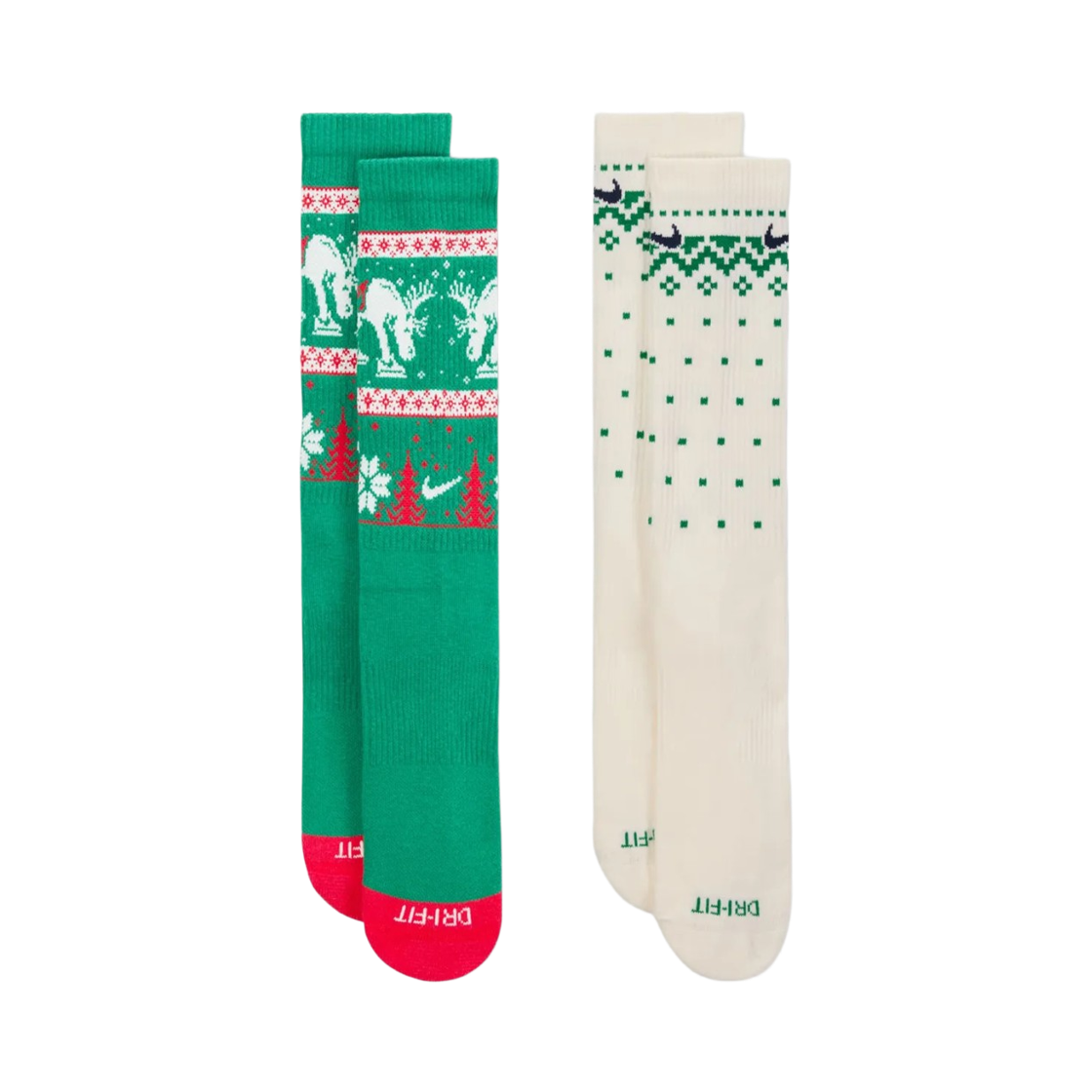 HV6939-901 Nike Everyday Plus Cushioned Winter Wonderland Crew Socks Multicolor (2 Pack/Korean Ver.)