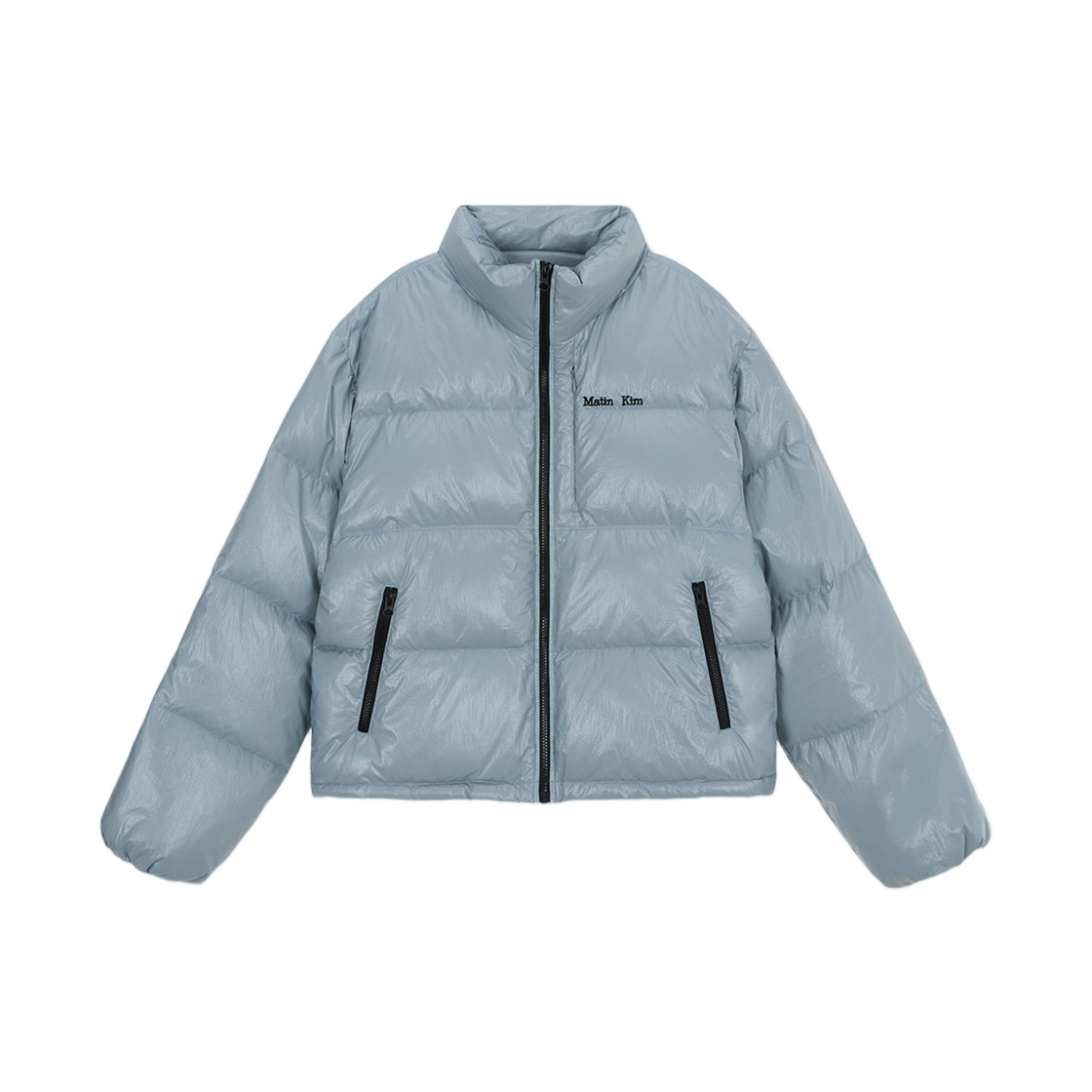 MK259ODW012MLG (W) Matin Kim Small Logo Volume Down Jumper Light Grey