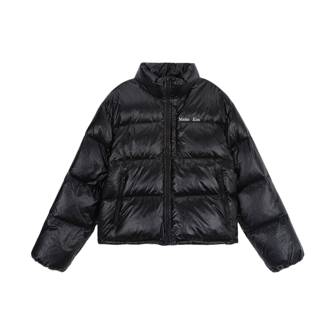 (W) 마뗑킴 스몰 로고 볼륨 다운 점퍼 블랙((W) Matin Kim Small Logo Volume Down Jumper Black)