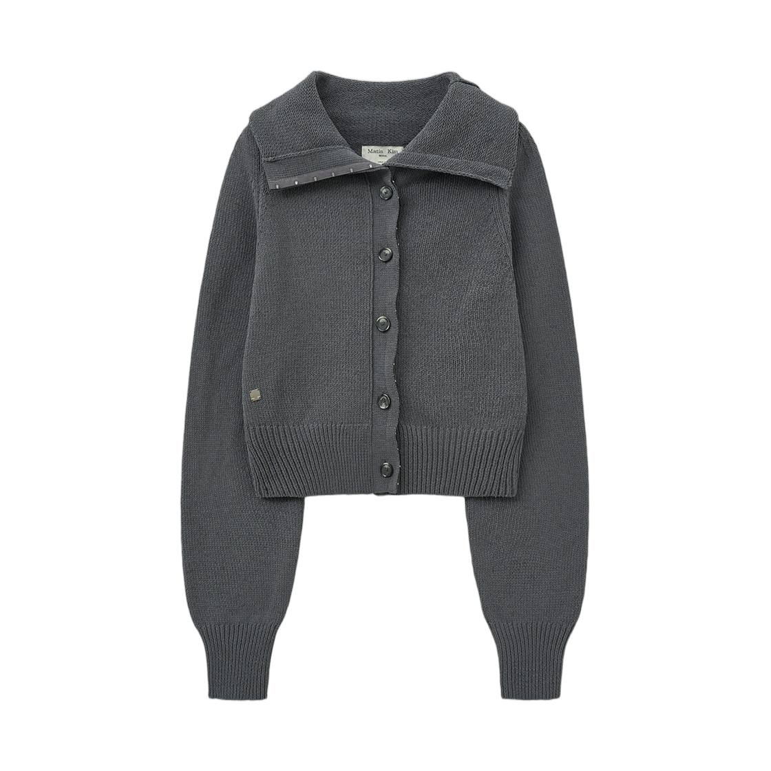 (W) 마뗑킴 후크 포인트 투 웨이 크로스 가디건 그레이((W) Matin Kim Hook Point Two Way Cross Cardigan Grey) - 1