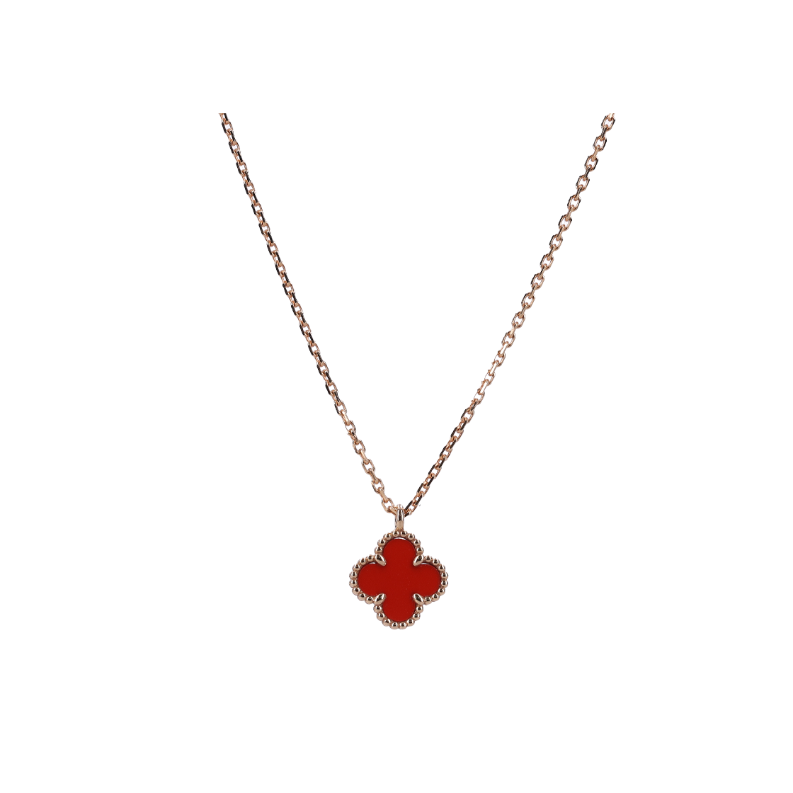 ITG39LAWGADG Van Cleef & Arpels Sweet Alhambra Pendant in 18K Rose Gold with Carnelian