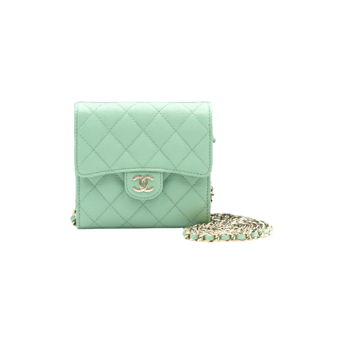 샤넬 캐비어 코인퍼스 플랩 WOC 금장 체인 미니 크로스백 aa43760(Chanel Caviar Coin Purse Flap WOC with Gold Chain Mini Crossbody Bag AA43760)