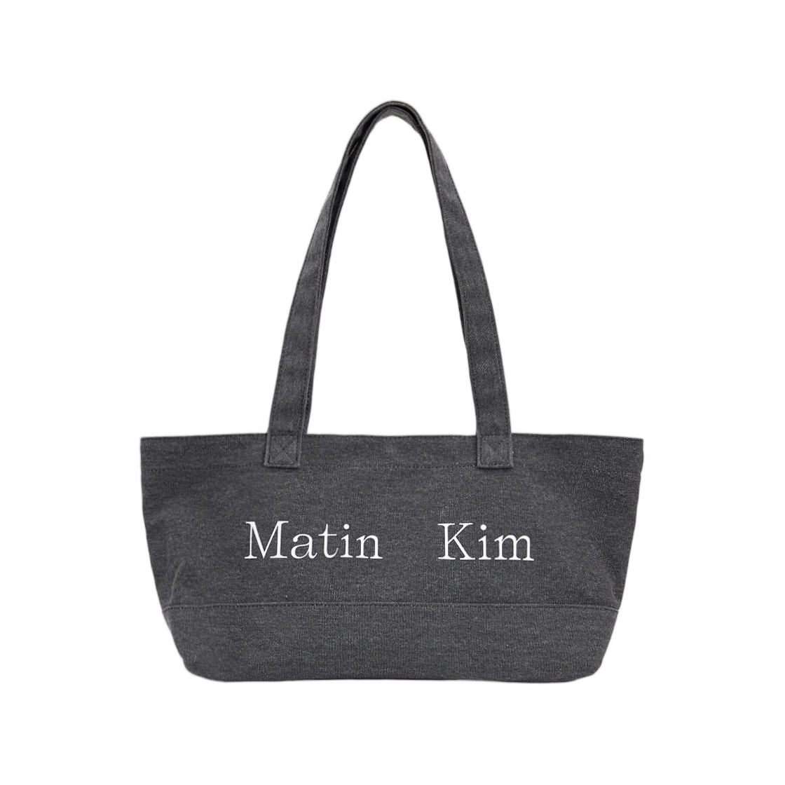마뗑킴 마뗑 로고 캔버스 와이드 숄더백 차콜(Matin Kim Matin Logo Canvas Wide Shoulder Bag Charcoal) - 1