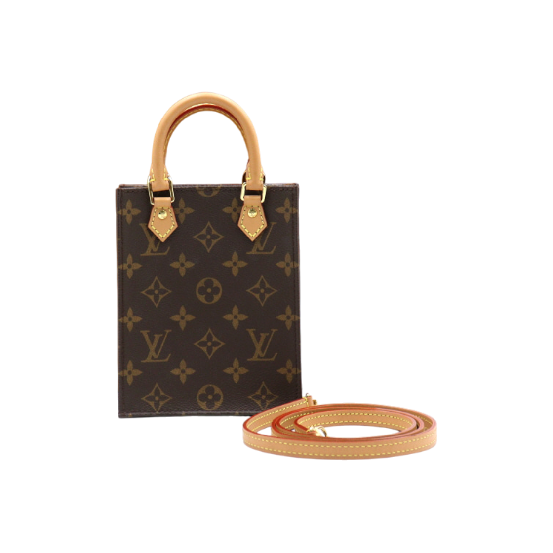 IT8FJMPNT3PQ Louis Vuitton Monogram Canvas Petit Sac Plat Tote and Crossbody Bag