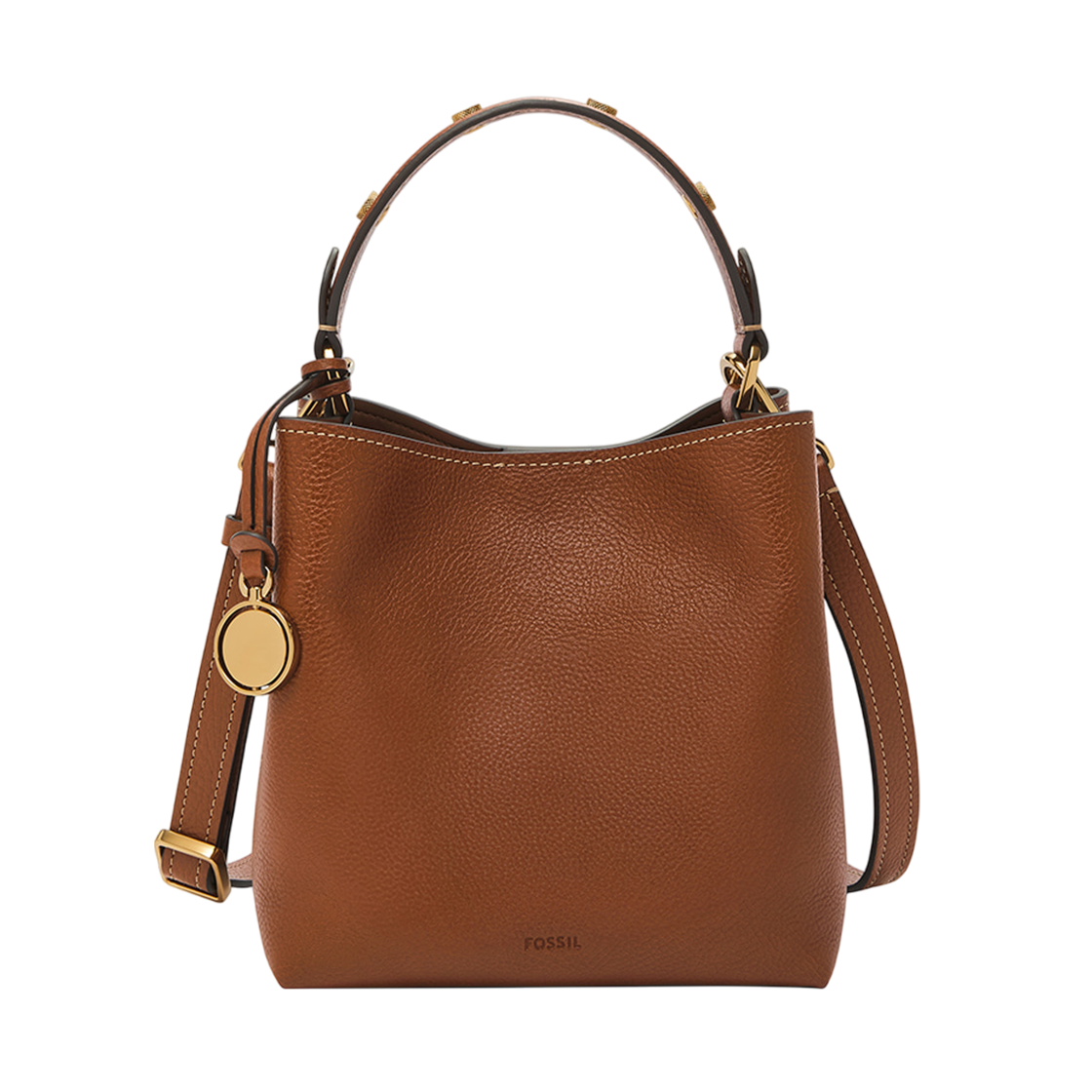 파슬 제시 레더 스몰 버킷 크로스바디백 미디움 브라운(Fossil Jessie Leather Small Bucket Crossbody Bag Medium Brown)