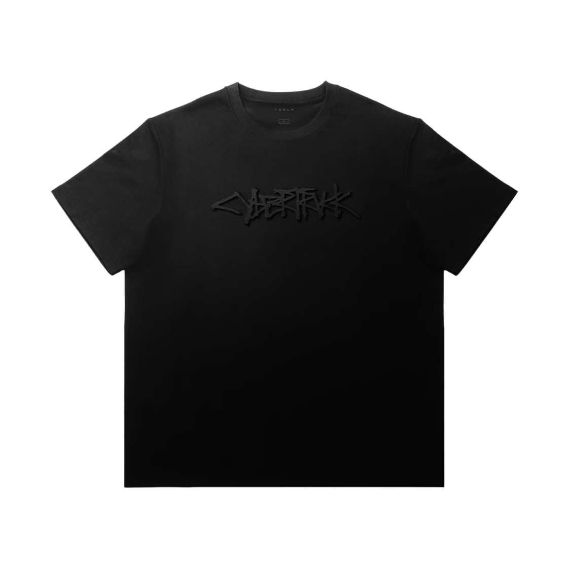 - Tesla Cyber Embossed T-Shirt Black