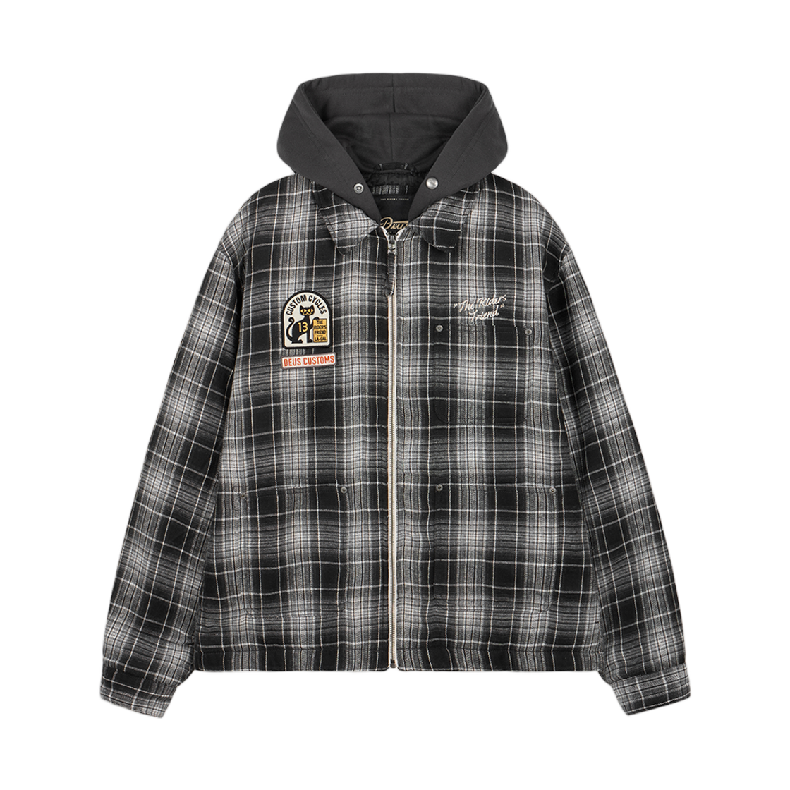데우스 엑스 마키나 그래픽 후드 셔츠 자켓 블랙(Deus Ex Machina Graphic Hoodie Shirt Jacket Black)
