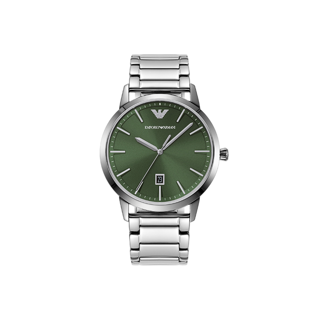 AR11575 Emporio Armani Ruggero 43mm Metal Watch Green Silver