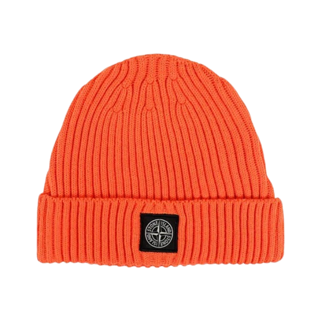 8116N07C3-V0032 (Kids) Stone Island N07C3 Ribbed Pure Wool Beanie Orange - 24FW