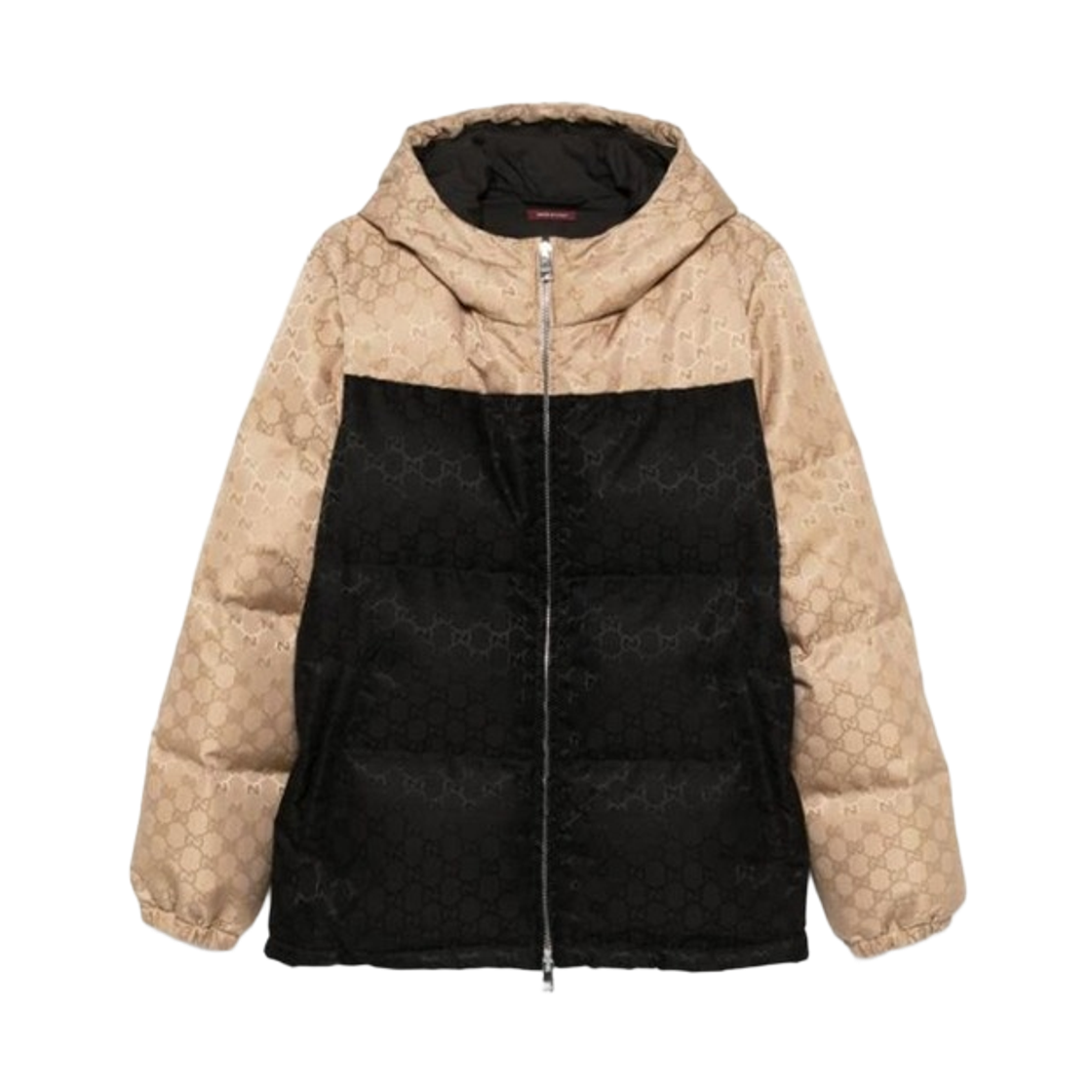 구찌 GG 투톤 나일론 푸퍼 다운 자켓 블랙 베이지(Gucci GG Two-Tone Nylon Puffer Down Jacket Black Beige)