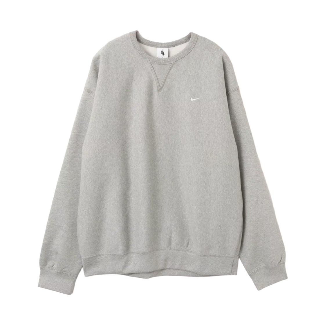 HV1086-063 Nike Solo Swoosh Fleece Crew Dark Grey Heather White - US/EU