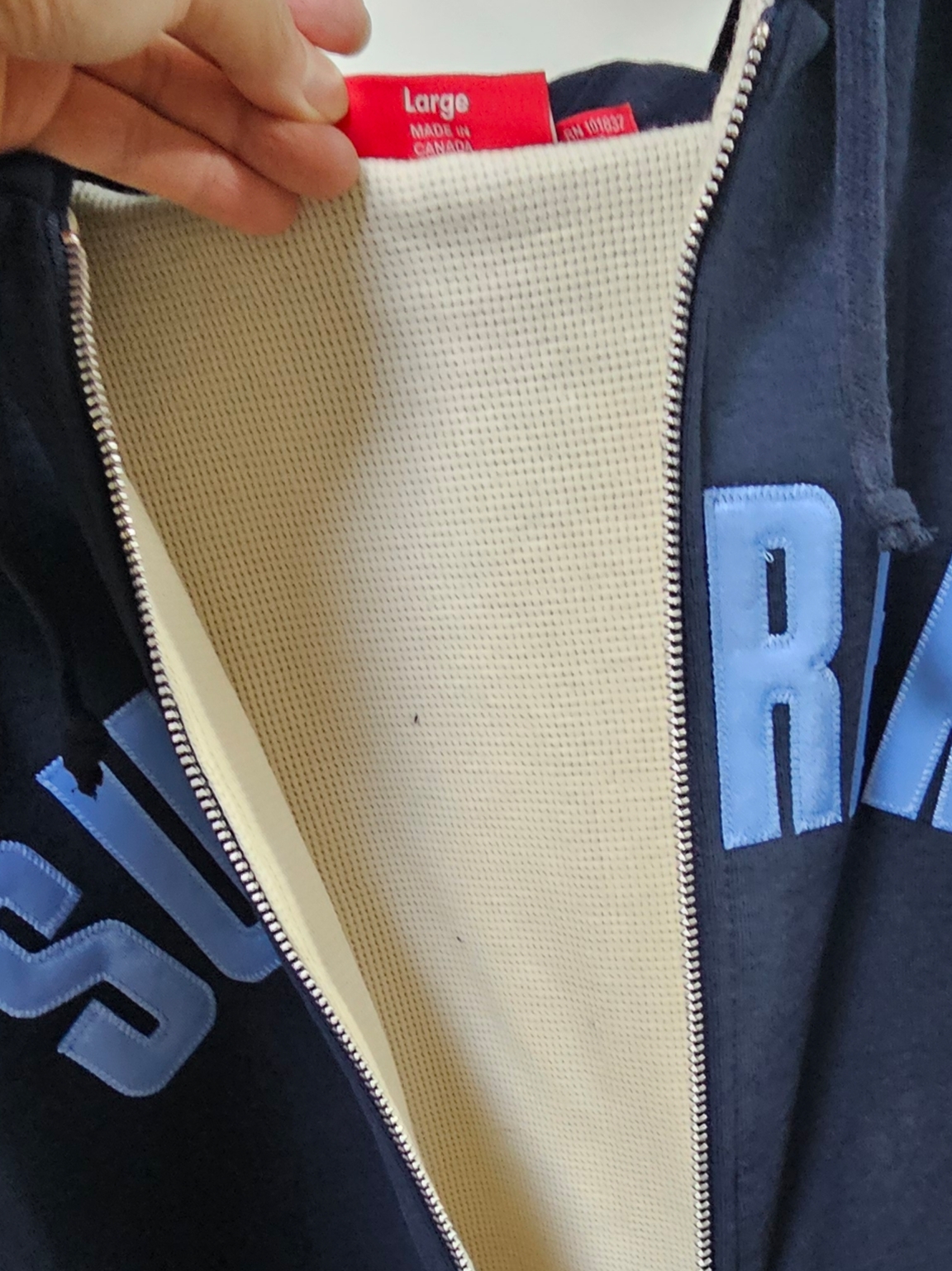 Supreme Arc Thermal Lined Zip Up Hooded Sweatshirt Navy - 25FW 착용 스타일 - 3