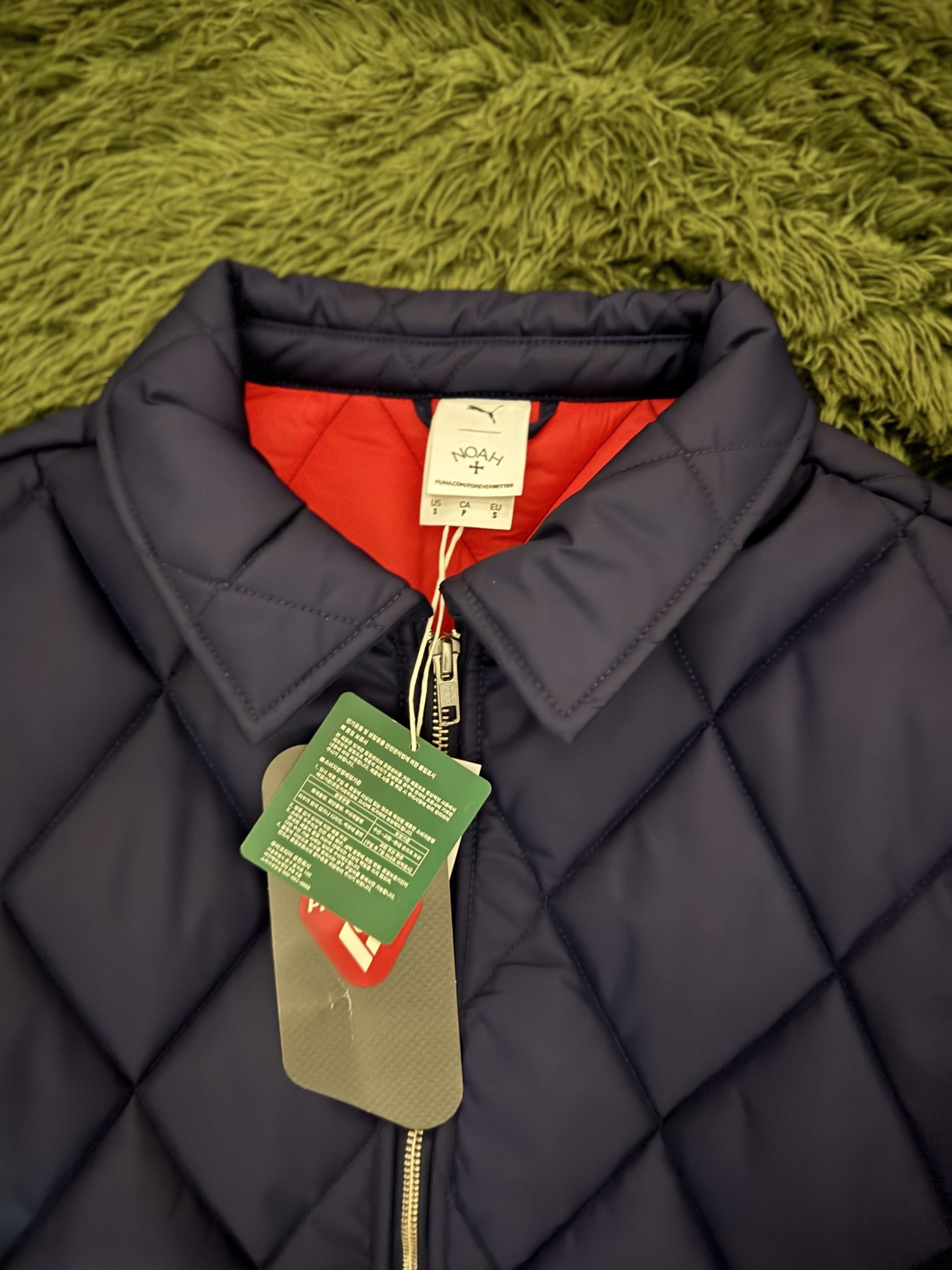 Puma x Noah Quilted Jacket Navy 착용 스타일 - 3