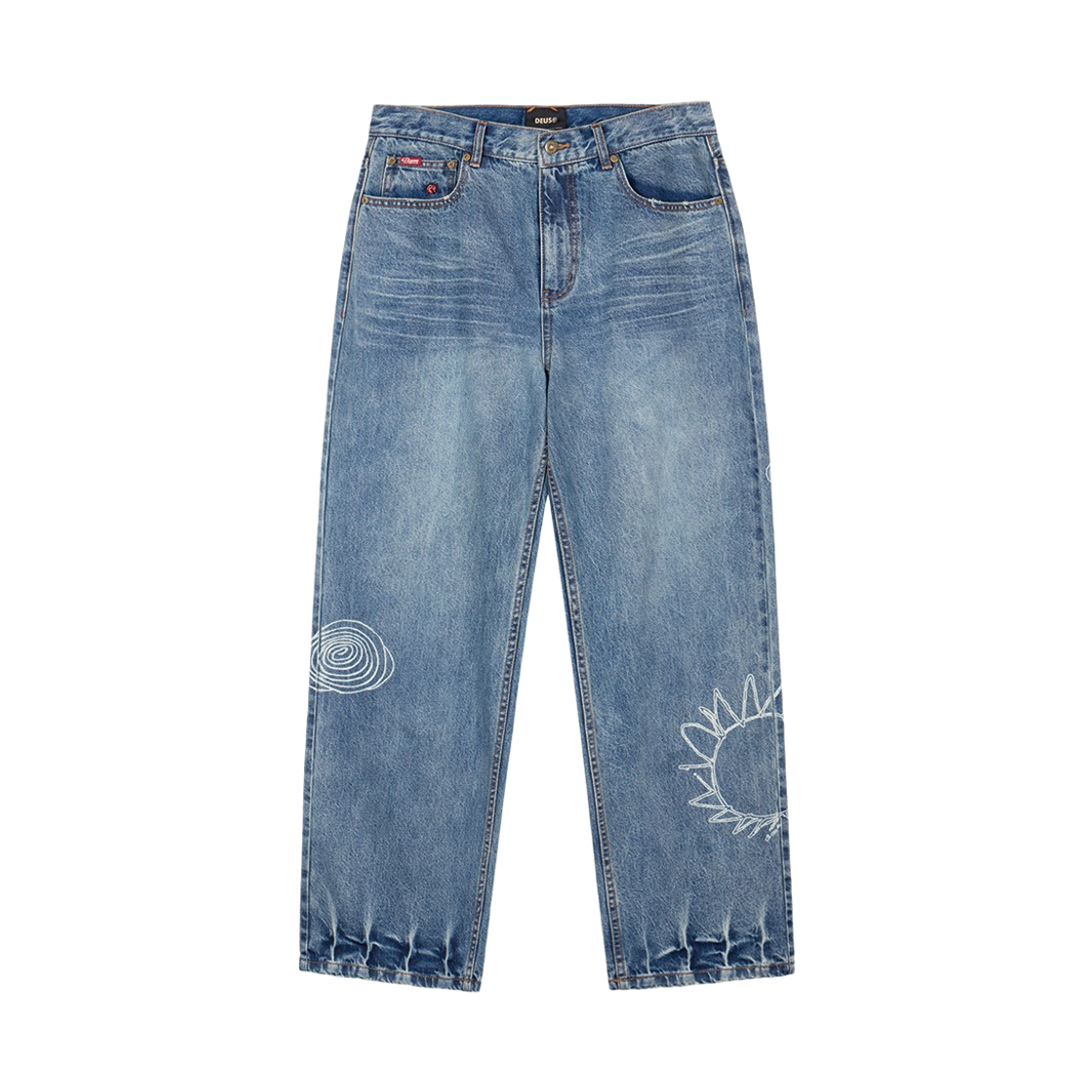 - Deus Ex Machina Graphic Washed Jean Medium Indigo