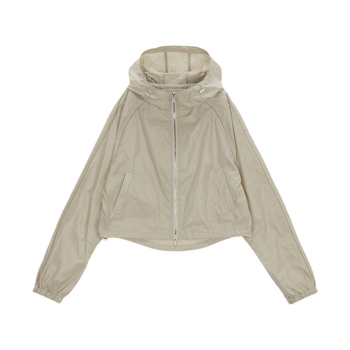 (W) 마뗑킴 마뗑 크롭 후디 코팅 점퍼 베이지((W) Matin Kim Matin Crop Hoody Coating Jumper Beige) - 2