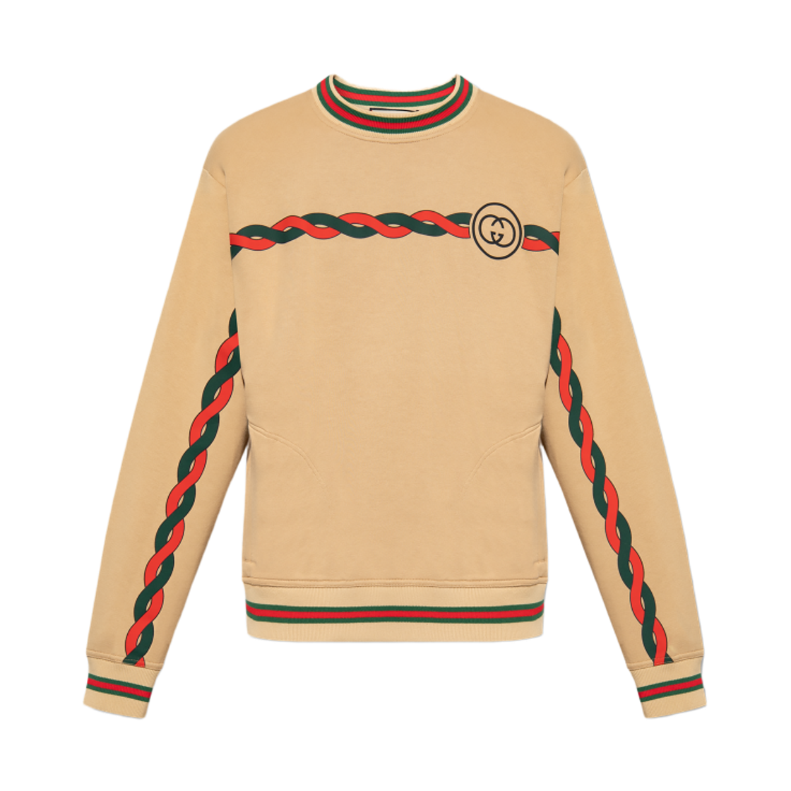 692351-XJD7R-8011 Gucci Interlocking G Crewneck Sweatshirt Camel